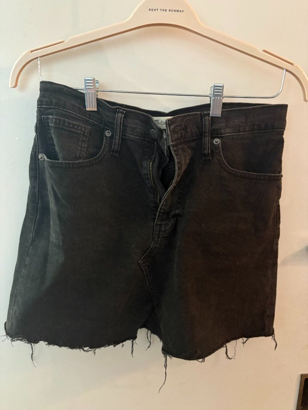 Madewell Rigid Denim A-Line Shorts Faded Black 29